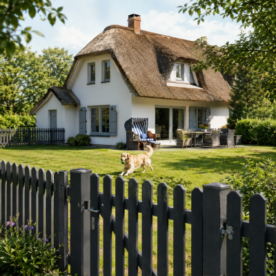 Ferienhaus mit eingezäuntem Grundstück an der Ostsee