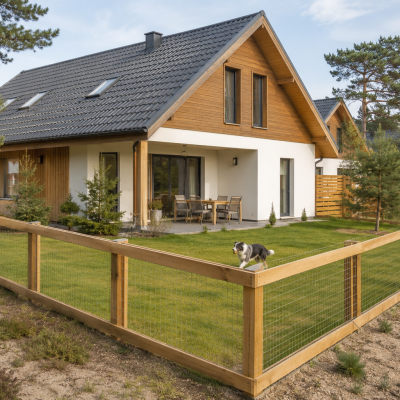Spielender Hund im Garten