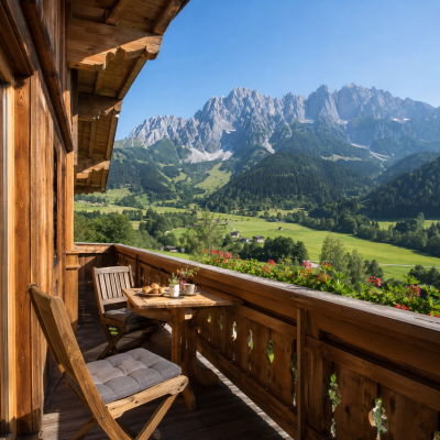 Balkonblick auf den Wilden Kaiser