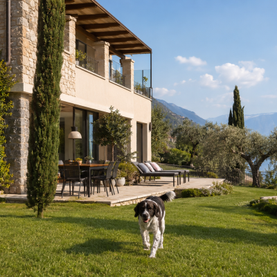 Gemütlicher Garten für den Hund