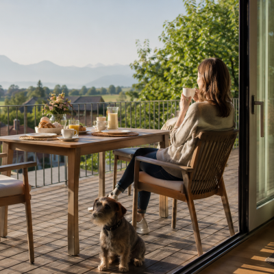 Gemütliches Frühstück am Chiemsee
