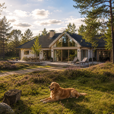 Villa mit Hund