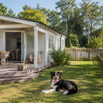 Cottage-Garten mit Hund