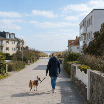 Mit dem Basenji zum Strand