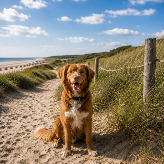 Hund am Nordseestrand