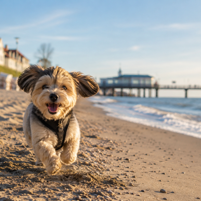 Kleiner Hund am Kühlungsborner Strand