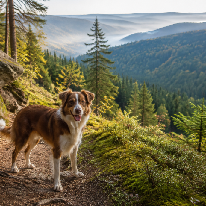 Hundeglück auf einem Harzer Waldweg