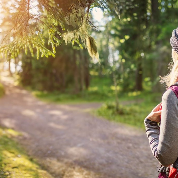 Woman hiking and going camping in nature_candy1812