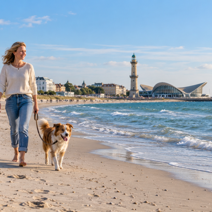 Hundeurlaub am Strand von Warnemünde